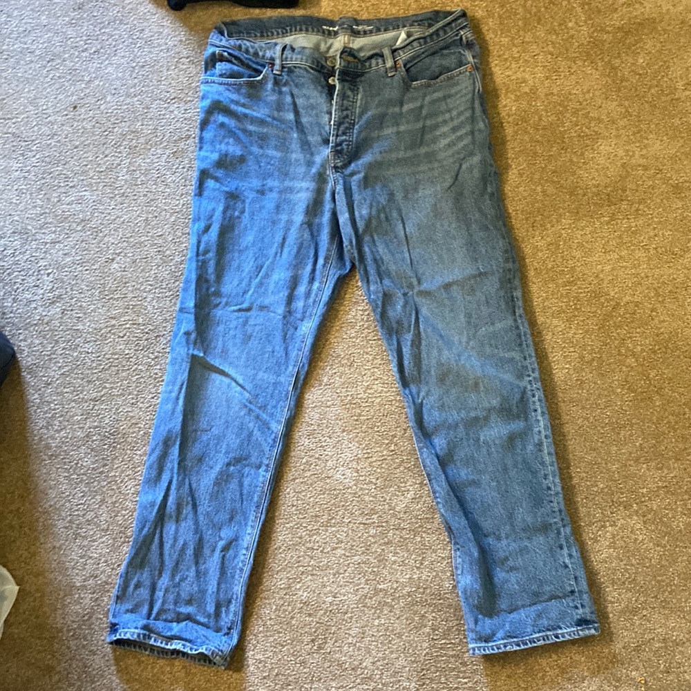 Old Navy High Rise Slouchy Straight Blue Jeans